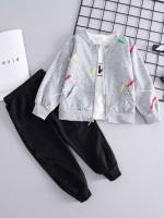 Casual Long Sleeve Graphic Multicolor Baby  Mom 5501