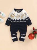 Long Sleeve Casual Christmas Baby Sweater Onesies 396