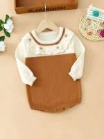  Multicolor Long Sleeve Colorblock Baby Sweater Onesies 8364