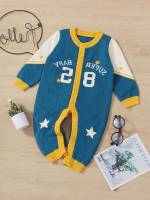 Long Sleeve Regular Fit Letter Round Neck Baby  Mom 7939