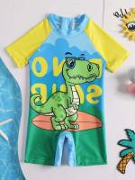  High Neck Cartoon Baby Swimwear 6839