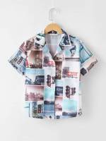 Letter Casual Regular Short Sleeve Boys Clothing 4709