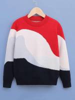  Round Neck Colorblock Casual Boys Clothing 1328