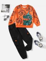 Cartoon Casual Long Sleeve Boys Clothing 6725