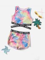  Multicolor Scoop Neck Girls Bikini Sets 9474