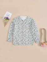 Long Sleeve Button Front Ditsy Floral Girls Cardigans 5825