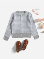 Long Sleeve Casual Regular Fit Gingham Girls Clothing 5048