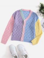 Casual Colorblock Multicolor Girls Clothing 8672