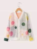  Long Sleeve Multicolor Girls Cardigans 6045