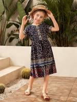  Multicolor Boho Midi Girls Dresses 515