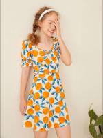 Short Sleeve Regular Fit Floral Sweetheart Kids Clothing 442