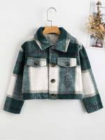  Plaid Regular Regular Fit Girls Jackets 5436