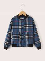  Baseball Collar Plaid Kids Clothing 6081