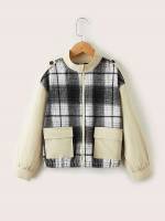 Long Sleeve Plaid Zipper Girls Clothing 848