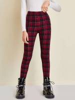 Cropped  Tartan Girls Leggings 7996