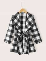 Waterfall Gingham Multicolor Dressy Girls Overcoats 4463