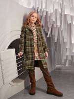 Tartan Button Front Midi Kids Clothing 3716