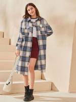 Multicolor Regular Fit Long Sleeve Preppy Girls Overcoats 9025