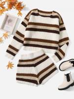  Multicolor Casual Girls Sweater Co-ords 4036