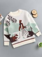  Regular Multicolor Casual Girls Sweaters 7104