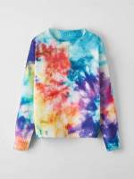 Tie Dye Long Sleeve Regular Casual Girls Clothing 845