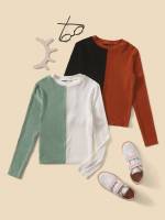 Long Sleeve Regular Fit Round Neck Girls T-Shirts 5637