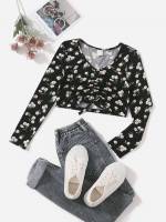 Crop Long Sleeve Slim Fit Girls Clothing 7992