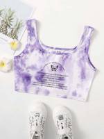  Slim Fit Tie Dye Scoop Neck Girls Tank Tops  Camis 6818