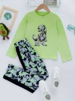  Multicolor Regular Fit Dinosaur Kids Clothing 2731