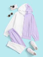 Hooded Colorblock Casual Kids Clothing 2820