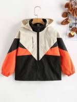 Hooded Zipper Colorblock Regular Boys Outerwear 329