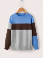 Casual Long Sleeve Regular Fit Colorblock Boys Clothing 3668