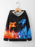  Hooded Fire Regular Fit Boys Sweatshirts 8674