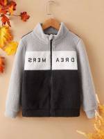  Funnel Neck Letter Casual Kids Clothing 2509