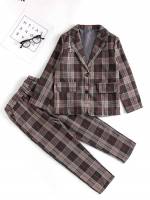 Multicolor Lapel Glamorous Button Boys Clothing 4404