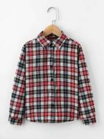  Multicolor Long Sleeve Tartan Kids Clothing 3940