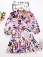 Floral Boho V neck Multicolor Girls Dresses 146