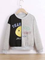 Casual Round Neck Multicolor Long Sleeve Girls Sweatshirts 527