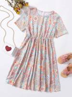 Regular Fit Round Neck Boho Kids Clothing 719