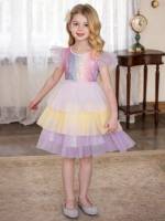  Ombre Knee Length Multicolor Kids Clothing 344