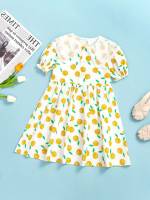 Peter Pan Collar Short Sleeve Fruit&Vegetable Girls Clothing 6796