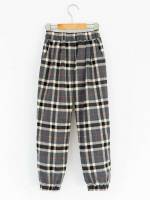 Plaid Multicolor Long Pocket Girls Bottoms 8731