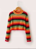 Rainbow Stripe Multicolor Long Sleeve Kids Clothing 1963