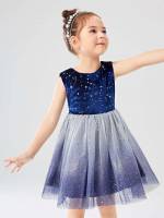 Round Neck Multicolor Glamorous Girls Clothing 7204