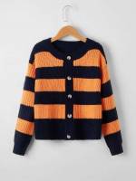 Multicolor Regular Long Sleeve Girls Knitwear 318