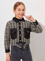  Pocket Plaid Collar Kids Clothing 4382