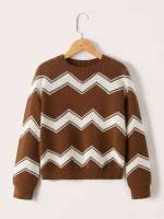  Round Neck Chevron Regular Boys Clothing 3906