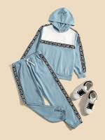 Hooded Multicolor Drawstring Kids Clothing 589