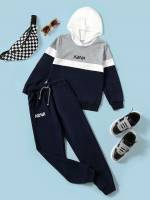 Long Sleeve Sporty Multicolor Regular Fit Boys Two-piece Outfits 5900