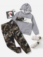  Long Sleeve Pocket Regular Fit Boys Two-piece Outfits 8506